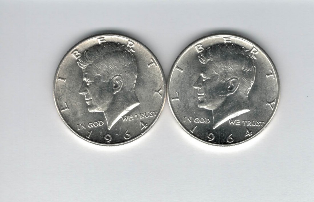  1/2 Dollar 1964 half Kennedy silber 900/á 11,25g fein USA Spittalgold9800 (5095   