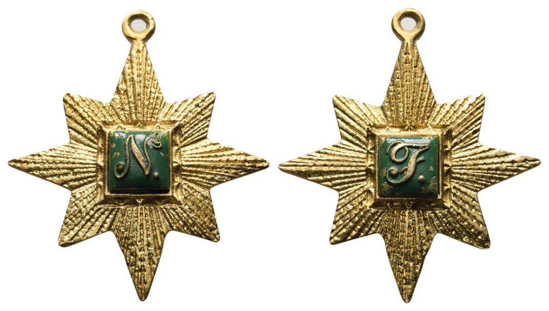  Orden o.J.; tragbar, vergoldet; 16,72 g, 54 x 48 mm   