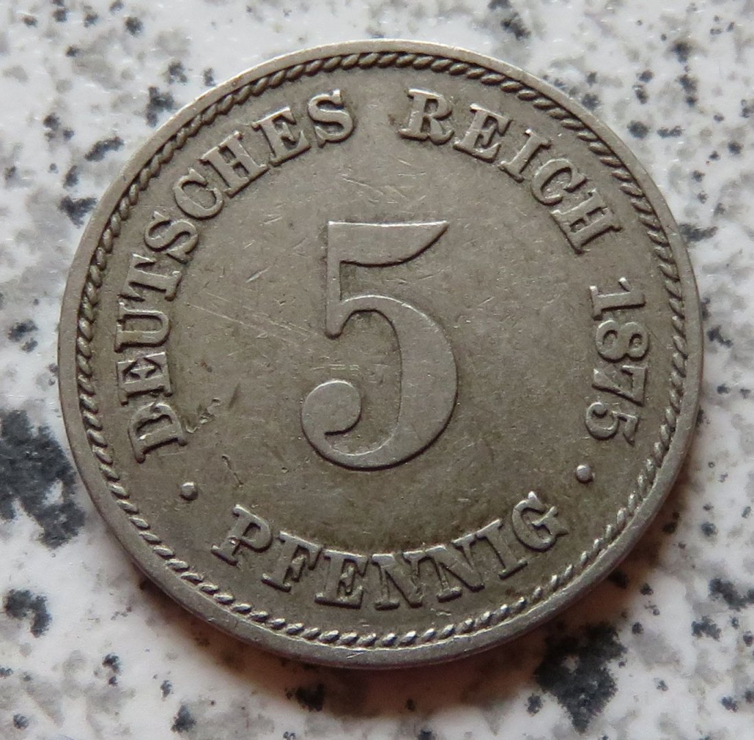  Kaiserreich 5 Pfennig 1875 A   