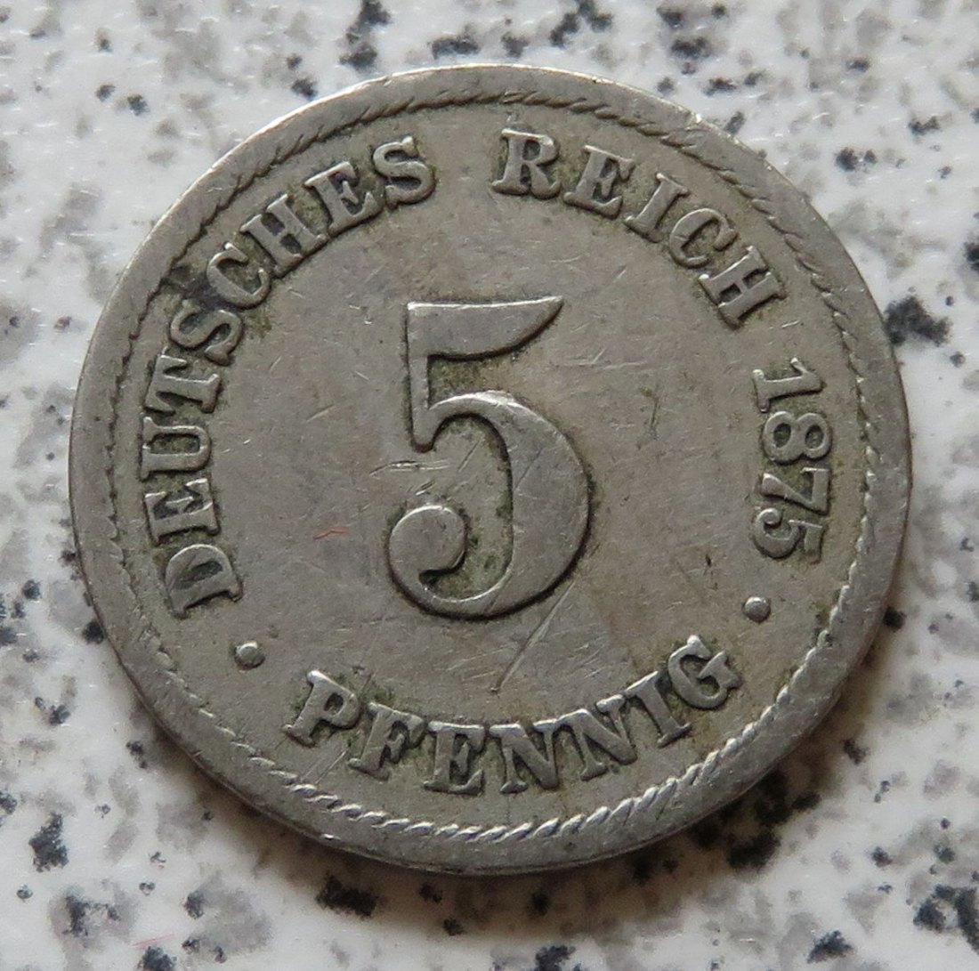  Kaiserreich 5 Pfennig 1875 B   