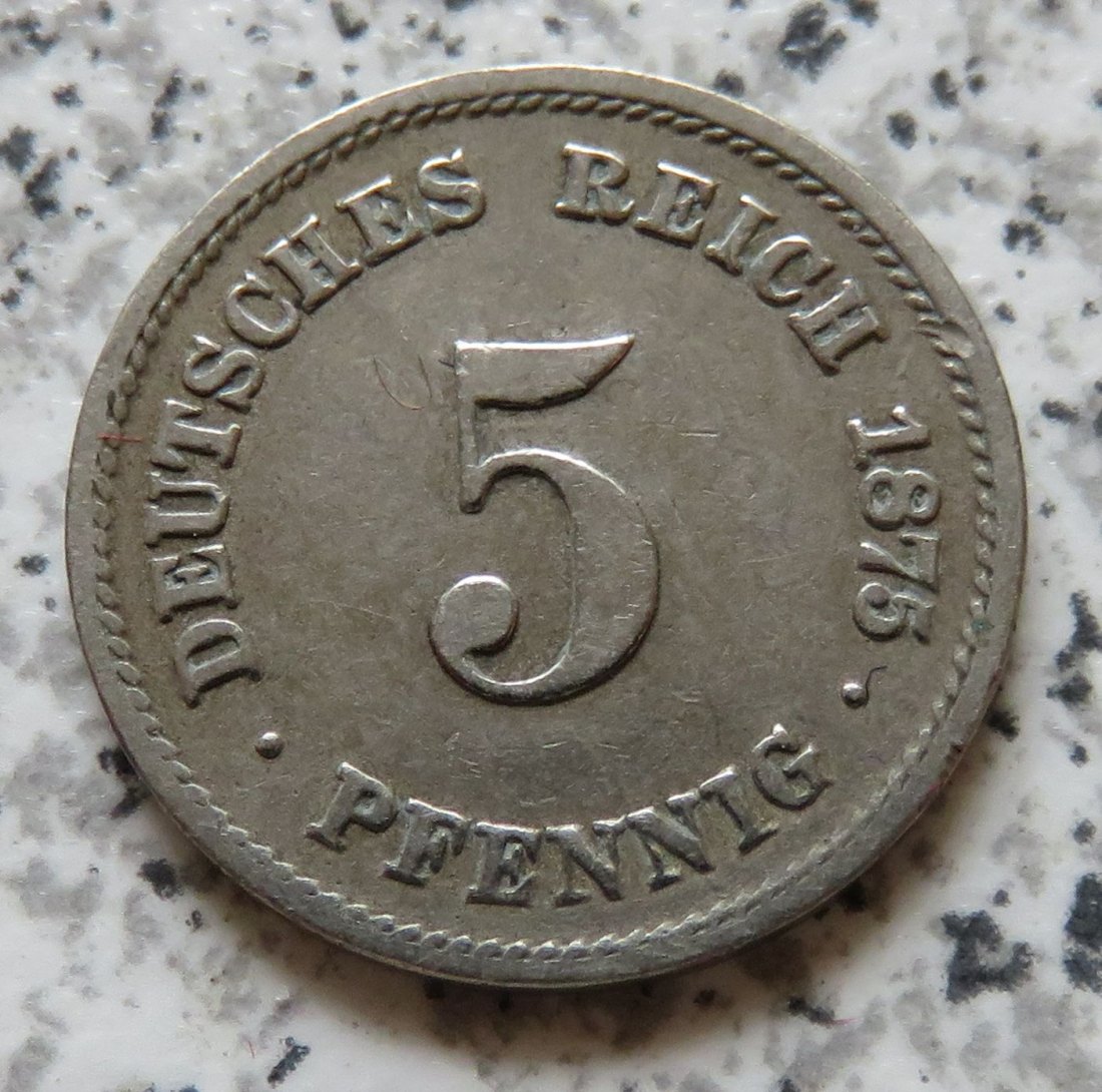  Kaiserreich 5 Pfennig 1875 G   