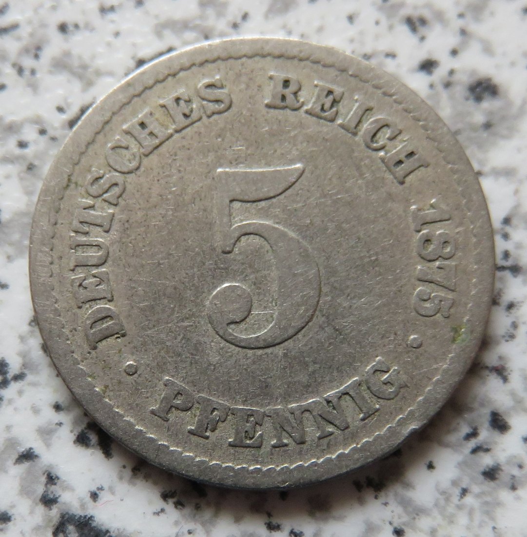  Kaiserreich 5 Pfennig 1875 H   