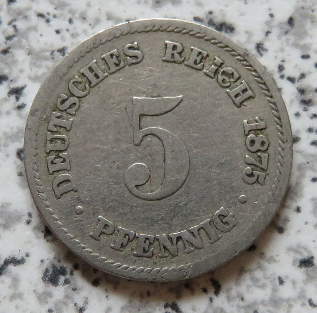  Kaiserreich 5 Pfennig 1875 J   