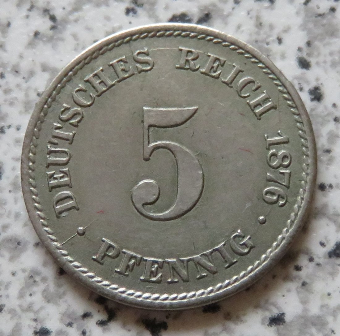  Kaiserreich 5 Pfennig 1876 D   
