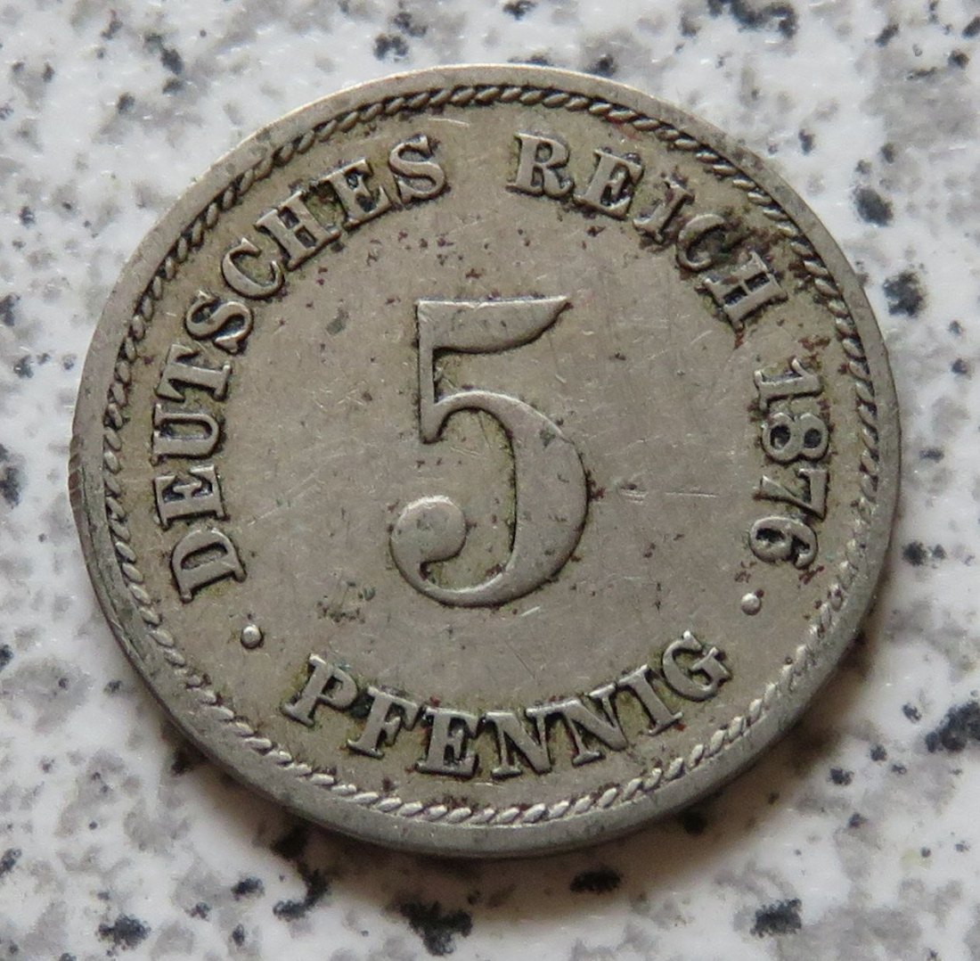  Kaiserreich 5 Pfennig 1876 D   