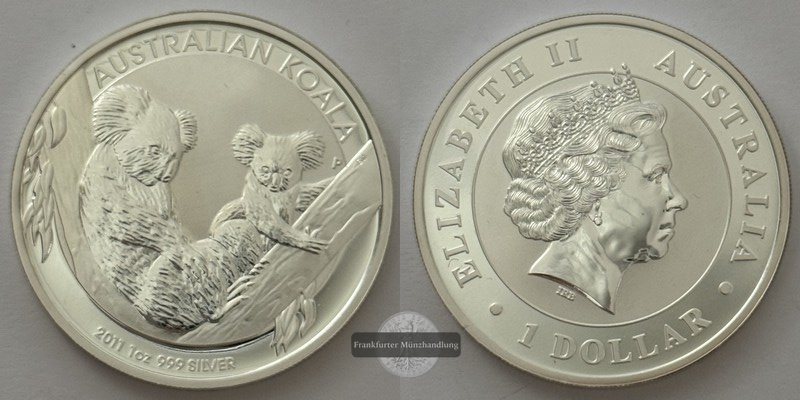  Australien 1 Dollar 2011 Koala  FM-Frankfurt  Feinsilber: 31,1g   