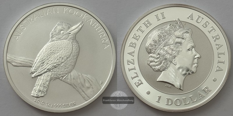  Australien  1 Dollar Kookaburra 2010  FM-Frankfurt  Feingewicht: 31,1g   