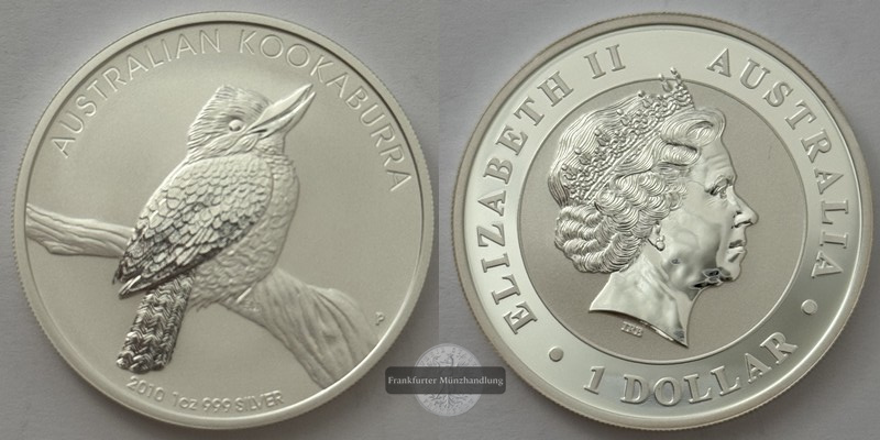  Australien  1 Dollar Kookaburra 2010  FM-Frankfurt  Feingewicht: 31,1g   