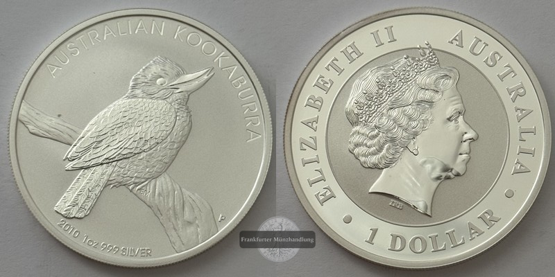  Australien  1 Dollar Kookaburra 2010  KM#1471 FM-Frankfurt  Feingewicht: 31,1g   