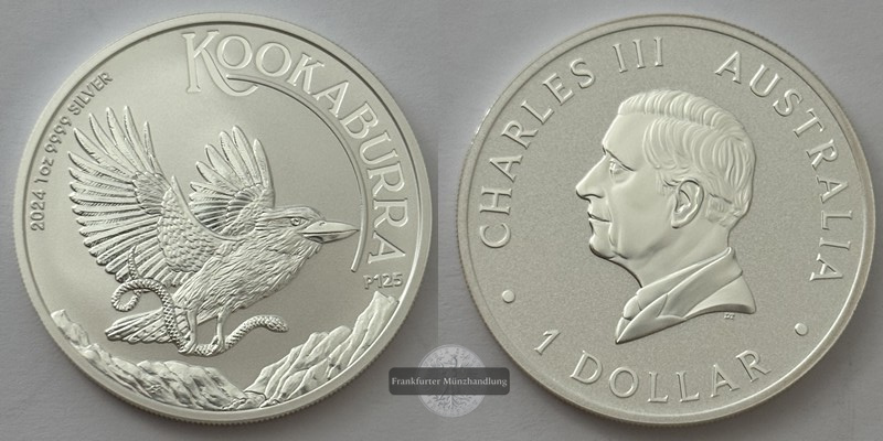  Australien 1 Dollar 2024 Kookaburra  KM#4719 FM-Frankfurt  Feinsilber: 31,06g   
