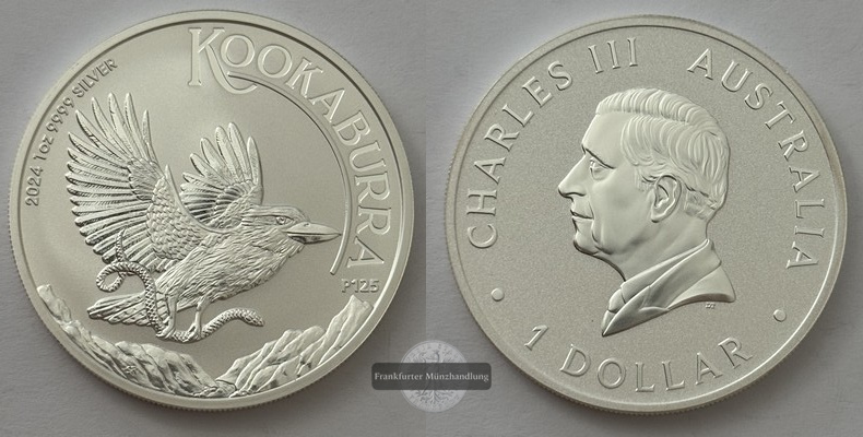  Australien 1 Dollar 2024 Kookaburra  KM#4719 FM-Frankfurt  Feinsilber: 31,06g   