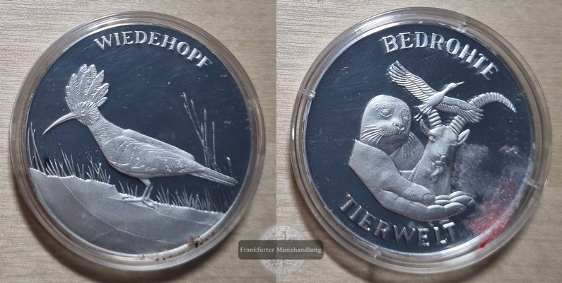  Deutschland, Silbermedaill Deutsche Tierwelt FM-Frankfurt Feinsilber: 8,49g pp   