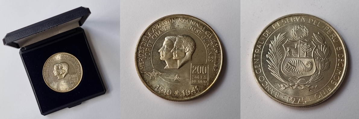 Peru 200 Soles 1974 Jorge Chavez und Jose Quinones Gonzales FM-Frankfurt Feinsilber: 17,6g   