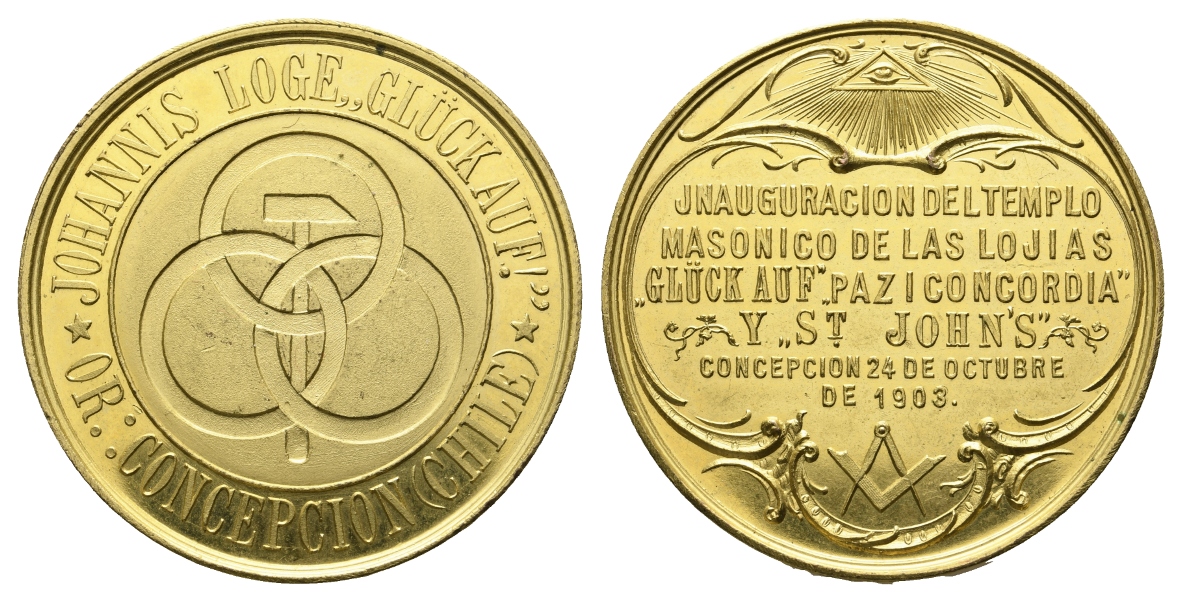  Medaille 1903; vergoldete Bronze; 41,13 g, Ø 45,5 mm   