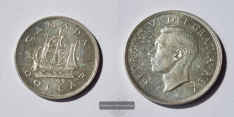  Kanada  1 Dollar 1949  John Cabot's Ship Matthew    FM-Frankfurt  Feinsilber: 18,66g   