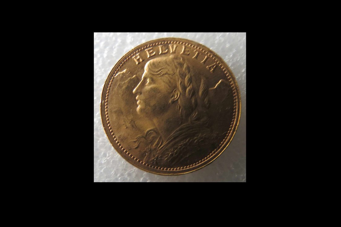 20 Franken Gold Schweiz 1935 LB, mit Helvetia, volkstümlich Vreneli, vorzüglich