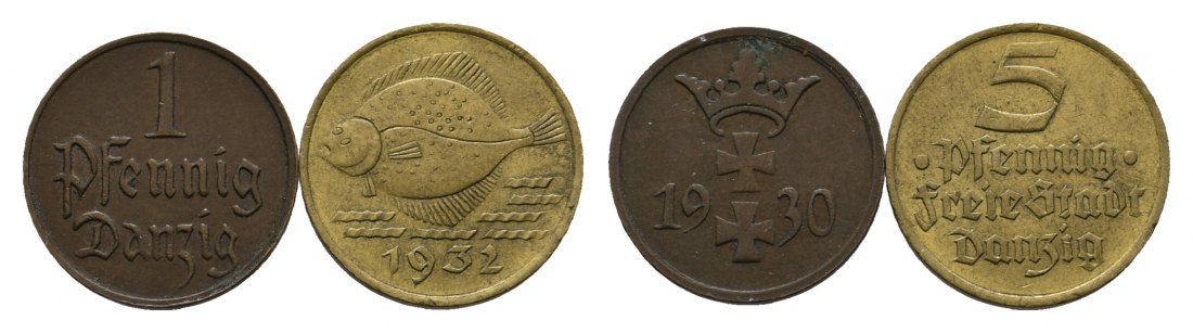  Weimarer Republik; 2 Kleinmünzen 1930-1932   