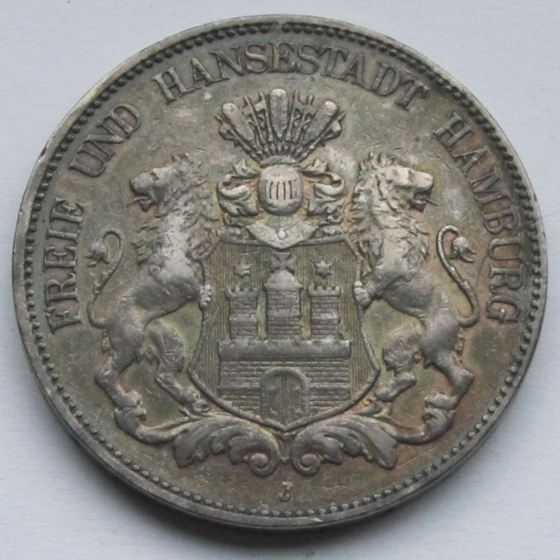  Kaiserreich: Hamburg, 5 Mark (Jaeger 65), 1902   