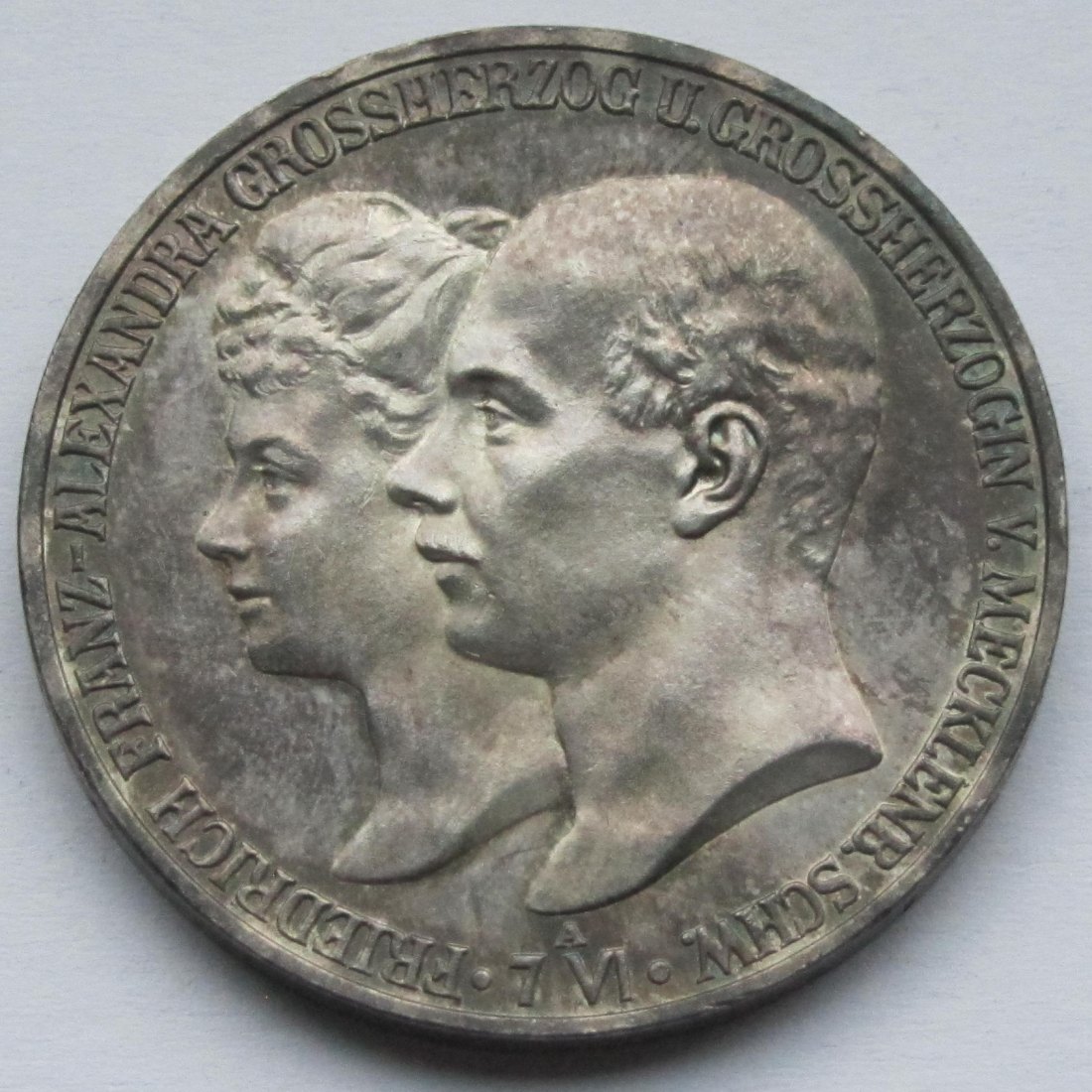  Kaiserreich: Mecklenburg-Schwerin, 5 Mark Hochzeit 1904 (Jaeger 87)   