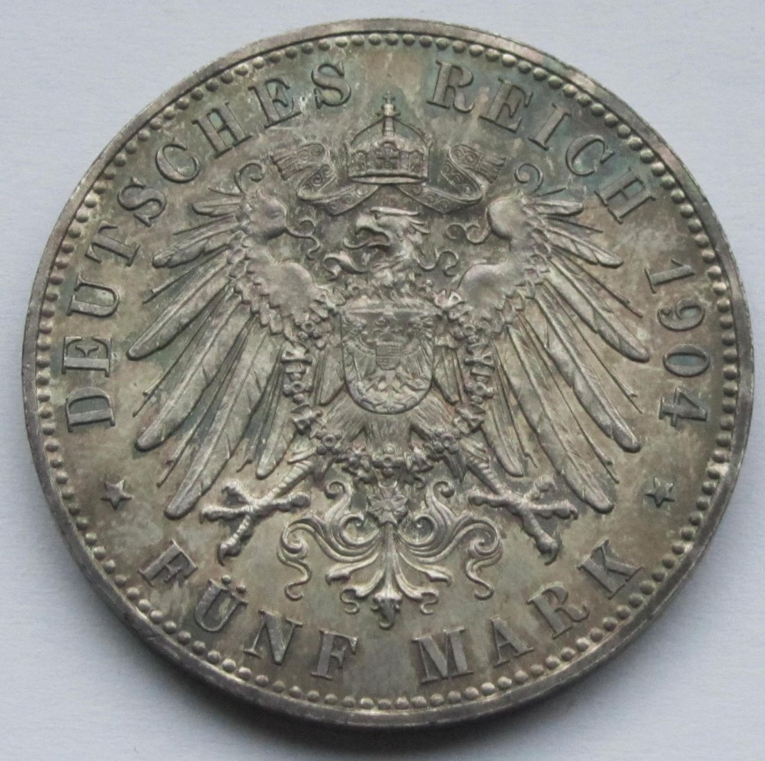  Kaiserreich: Mecklenburg-Schwerin, 5 Mark Hochzeit 1904 (Jaeger 87)   