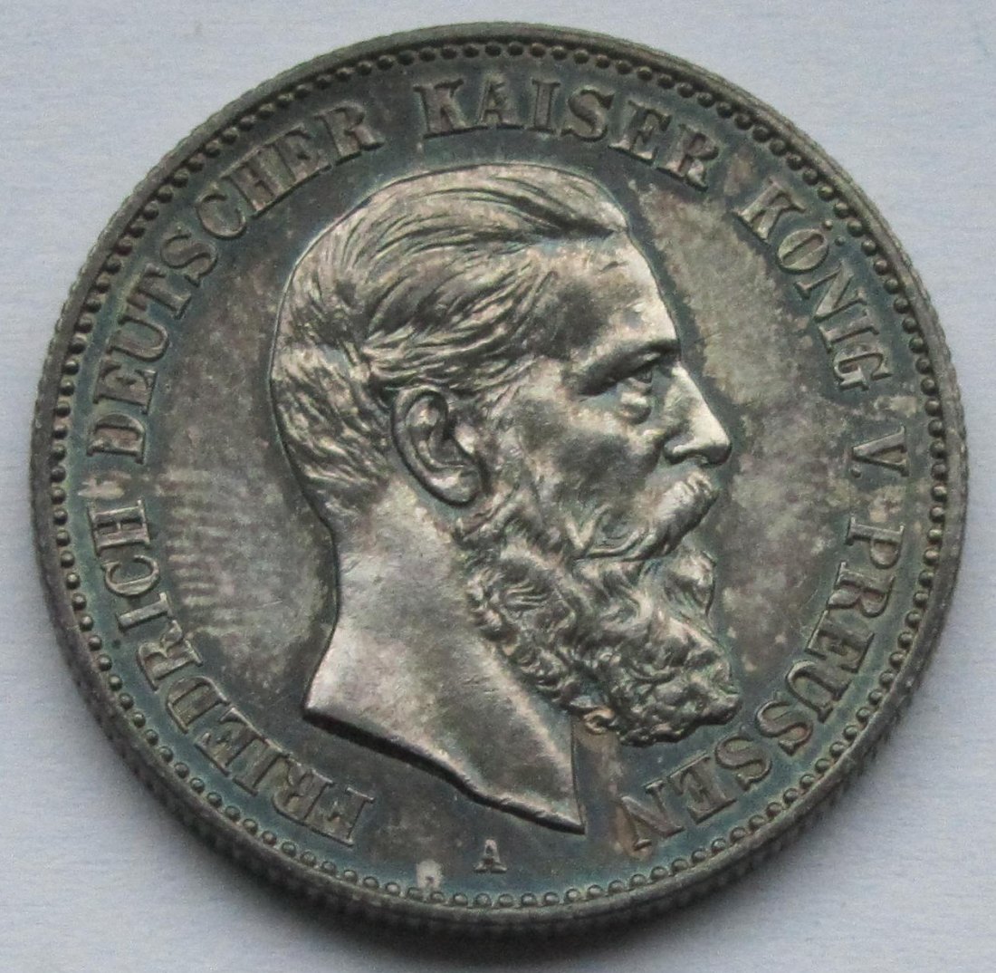  Kaiserreich: Preußen, 2 Mark Friedrich III. (Jaeger 98), 1888   