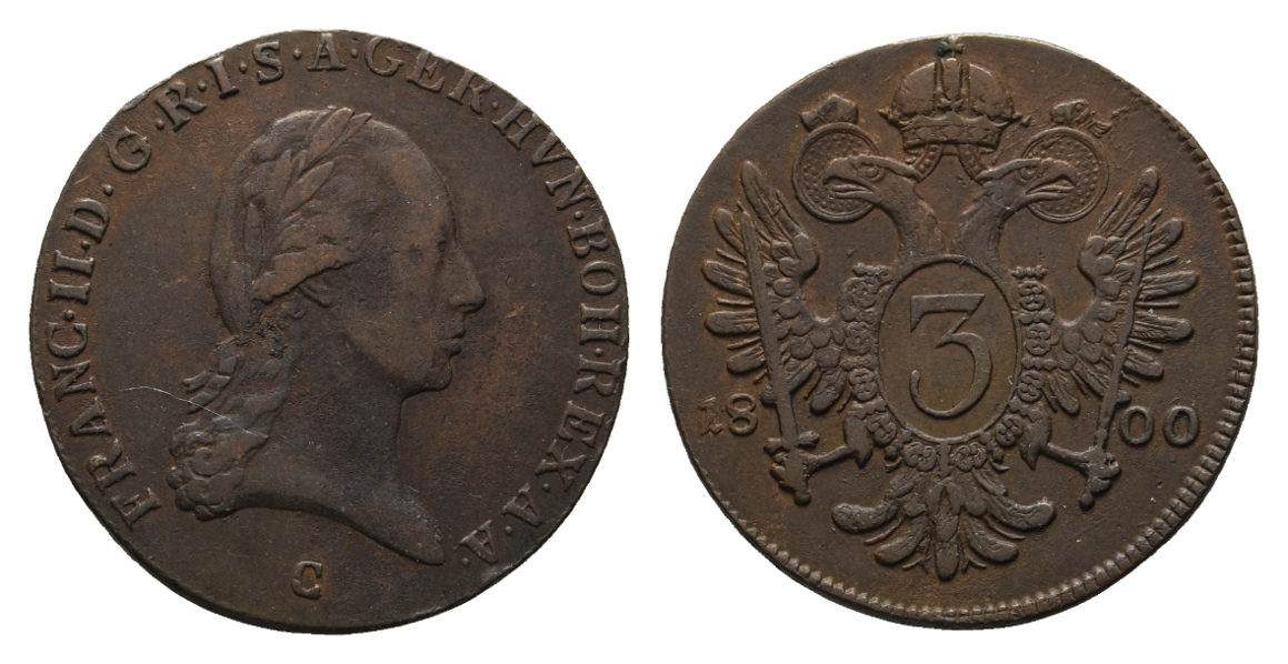  Österreich; Franz II; 3 Kreuzer 1800   