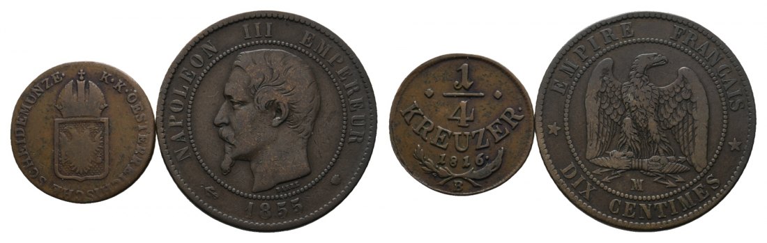  Deutschland/Frankreich; 2 Kleinmünzen   