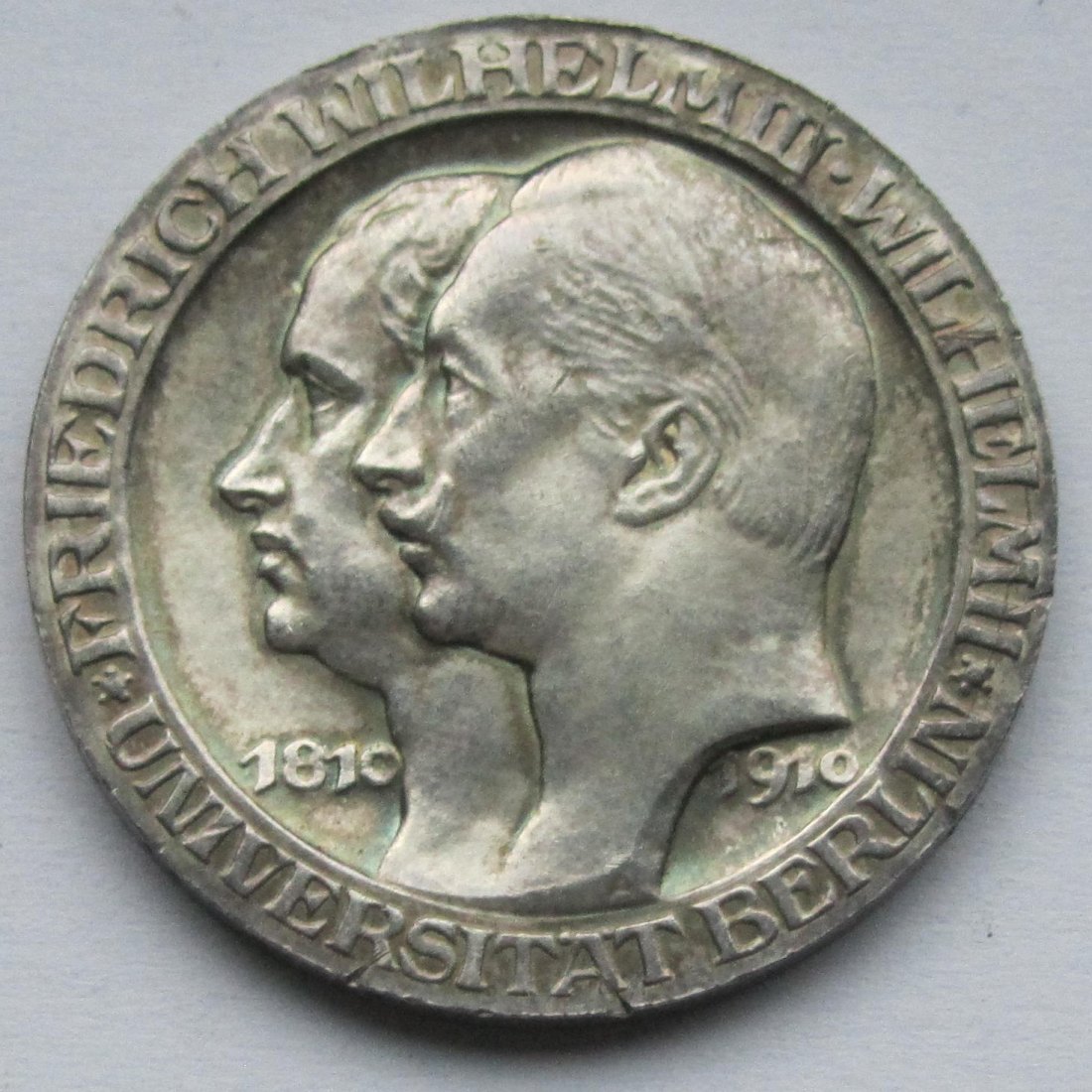  Kaiserreich: Preußen, 3 Mark Universität Berlin (Jaeger 107) 1910   