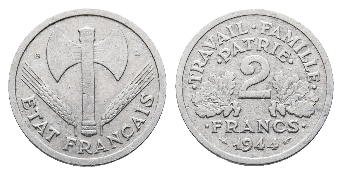  Frankreich; 2 Francs 1944   