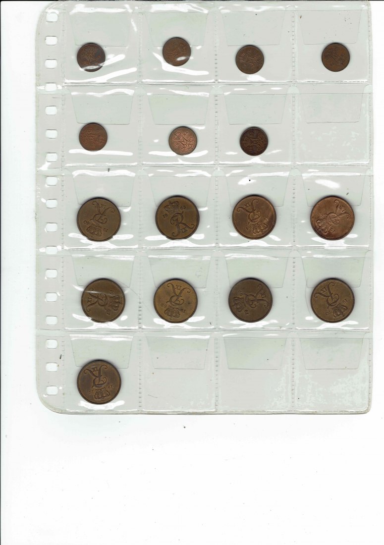 Denmark Lot of 16 coins 5 Ore (see description)