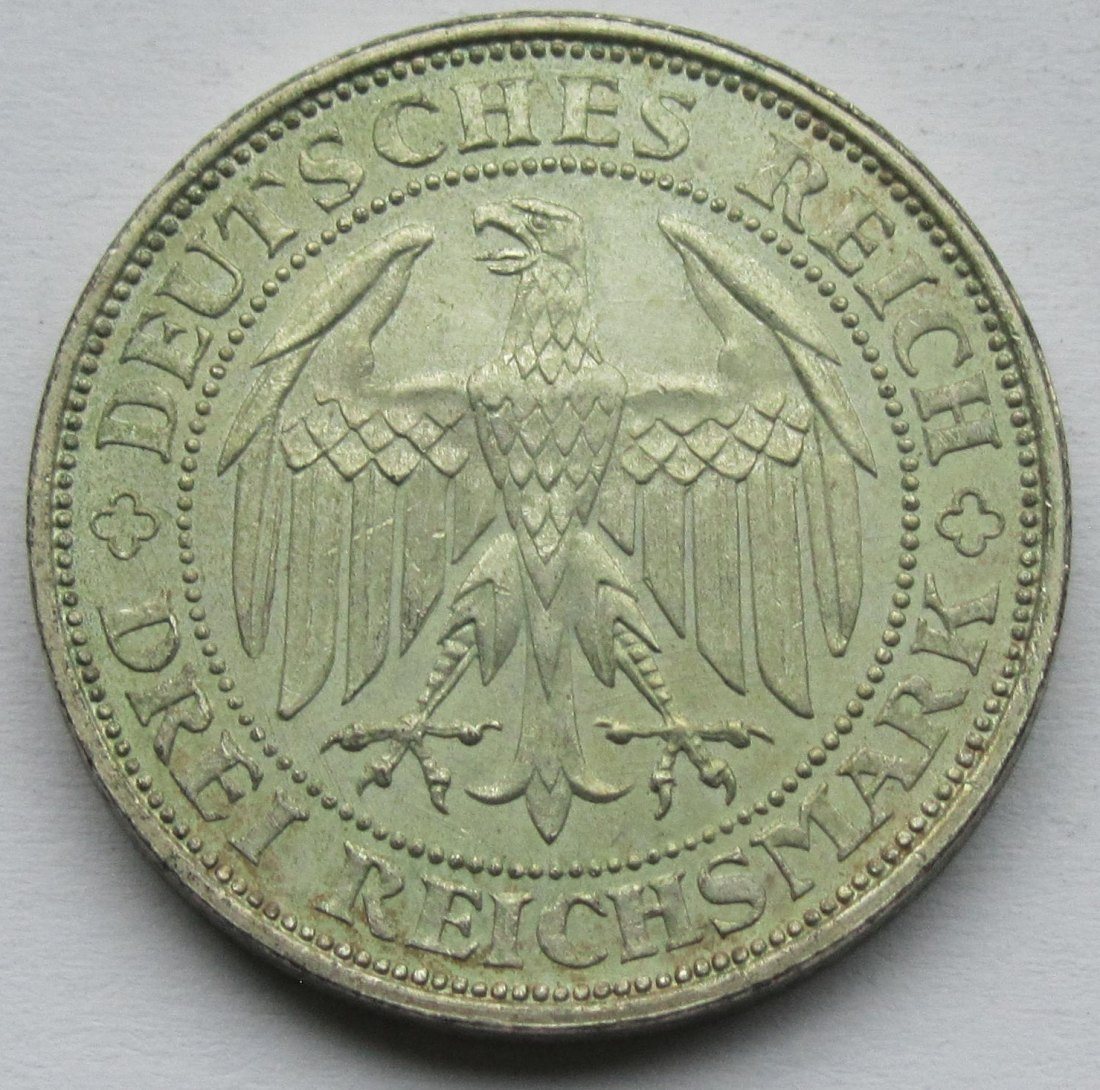  Weimarer Republik: 3 Mark Meißen (Jaeger 338), 1929   