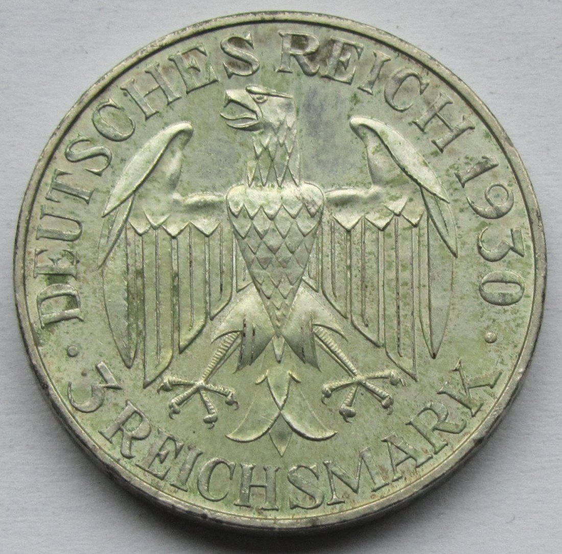  Weimarer Republik: 3 Mark Zeppelin (Jaeger 342), 1930 F   