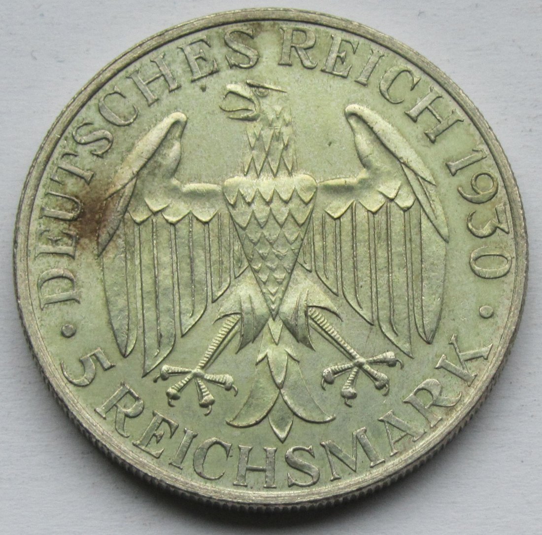  Weimarer Republik: 5 Mark Zeppelin (Jaeger 343), 1930 G   