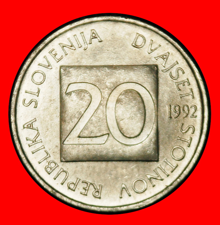  Ⰶ OWL (1992-2006): YUGOSLAVIA SLOVENIA ★ 20 STOTINKAS 1992 UNC MINT LUSTRE! ★LOW START ★ NO RESERVE!   