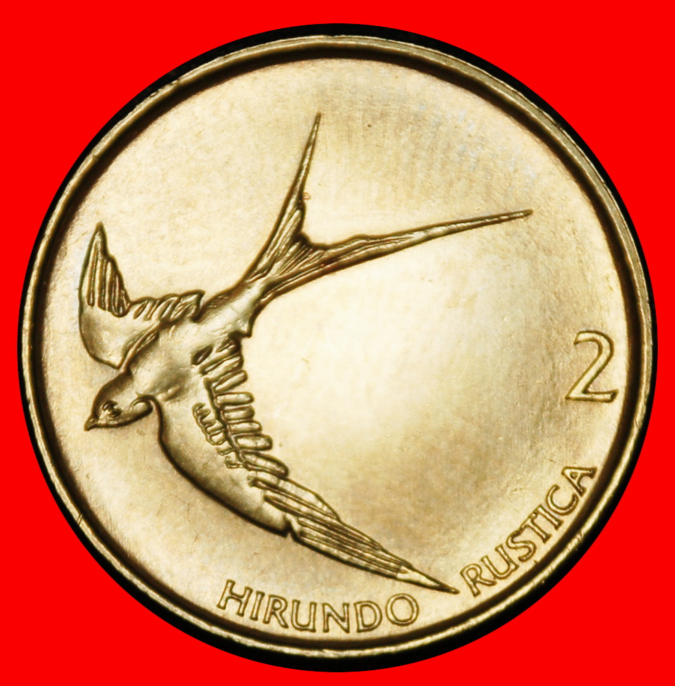 Ⰶ BARN SWALLOW (1992-2006): YUGOSLAVIA SLOVENIA ★ 2 TOLARS 1992!★LOW START ★ NO RESERVE!