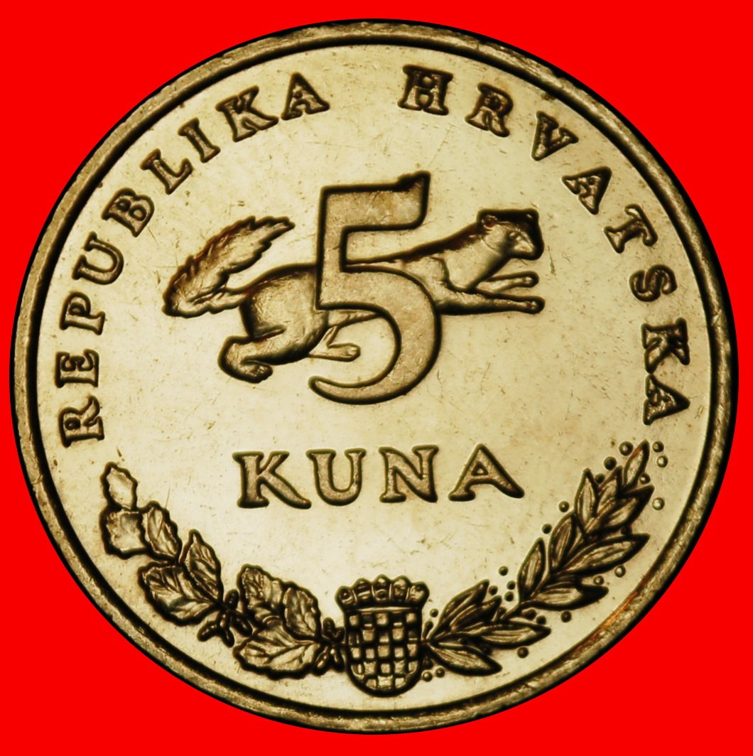 Ⰶ BEAR AND MARTEN (1993-2021): YUGOSLAVIA CROATIA★ 5 KUNAS 2017! UNC LUSTRE★LOW START ★ NO RESERVE!