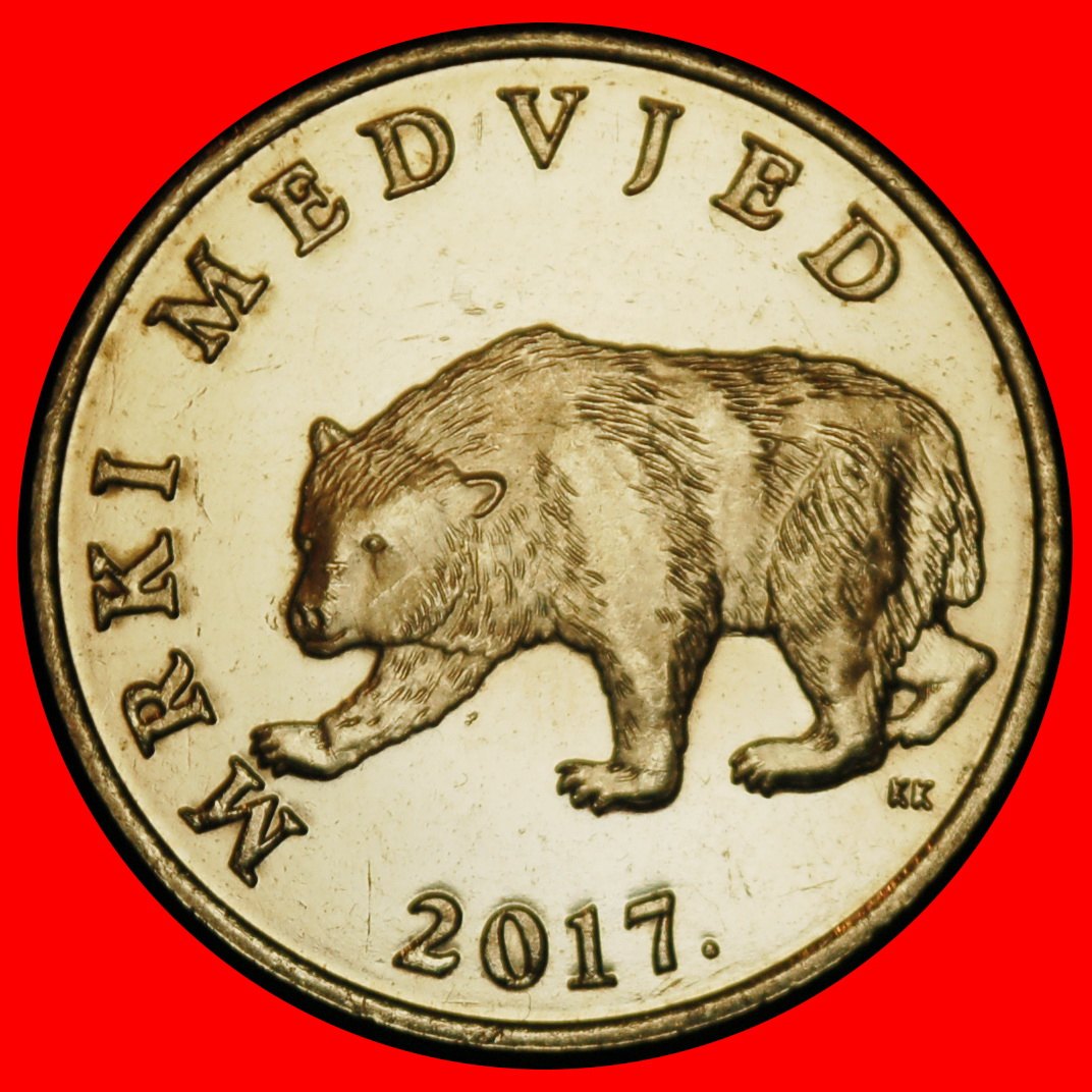  Ⰶ BEAR  AND MARTEN (1993-2021): YUGOSLAVIA CROATIA★ 5 KUNAS 2017! UNC LUSTRE★LOW START ★ NO RESERVE!   