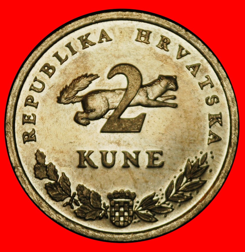  Ⰶ FAO 1945 FISH AND MARTEN: YUGOSLAVIA CROATIA★2 KUNAS 1995! UNC MINT LUSTRE★LOW START ★ NO RESERVE!   
