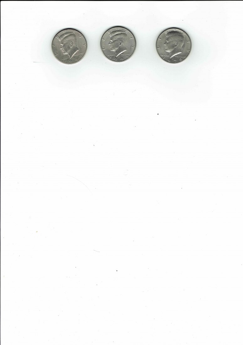 Lot von 4 Münzen Vereinigte Staaten 1/2 Dollar 1978 D - 1992 P - 1003 P