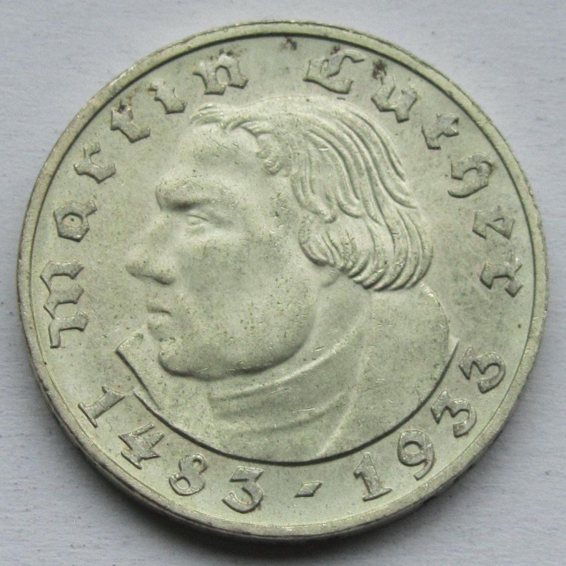  Deutsches Reich: 2 Mark Luther (Jaeger 352) 1933 A   