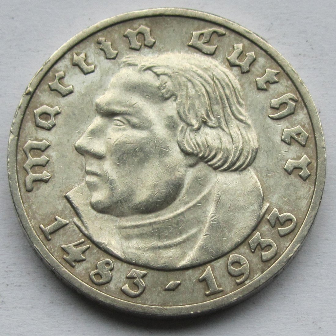  Deutsches Reich: 5 Mark Luther (Jaeger 353), 1933 D   