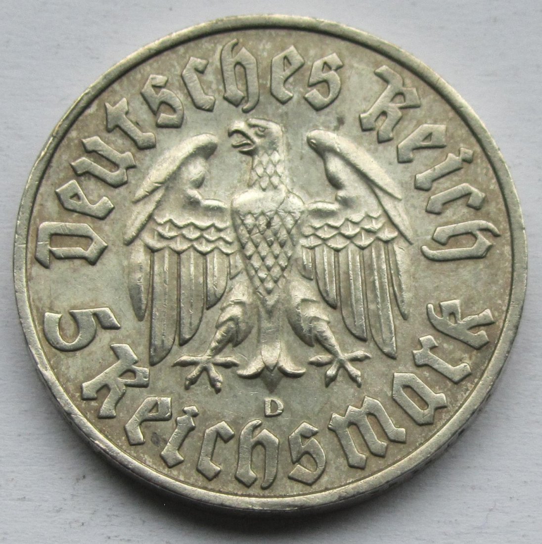  Deutsches Reich: 5 Mark Luther (Jaeger 353), 1933 D   