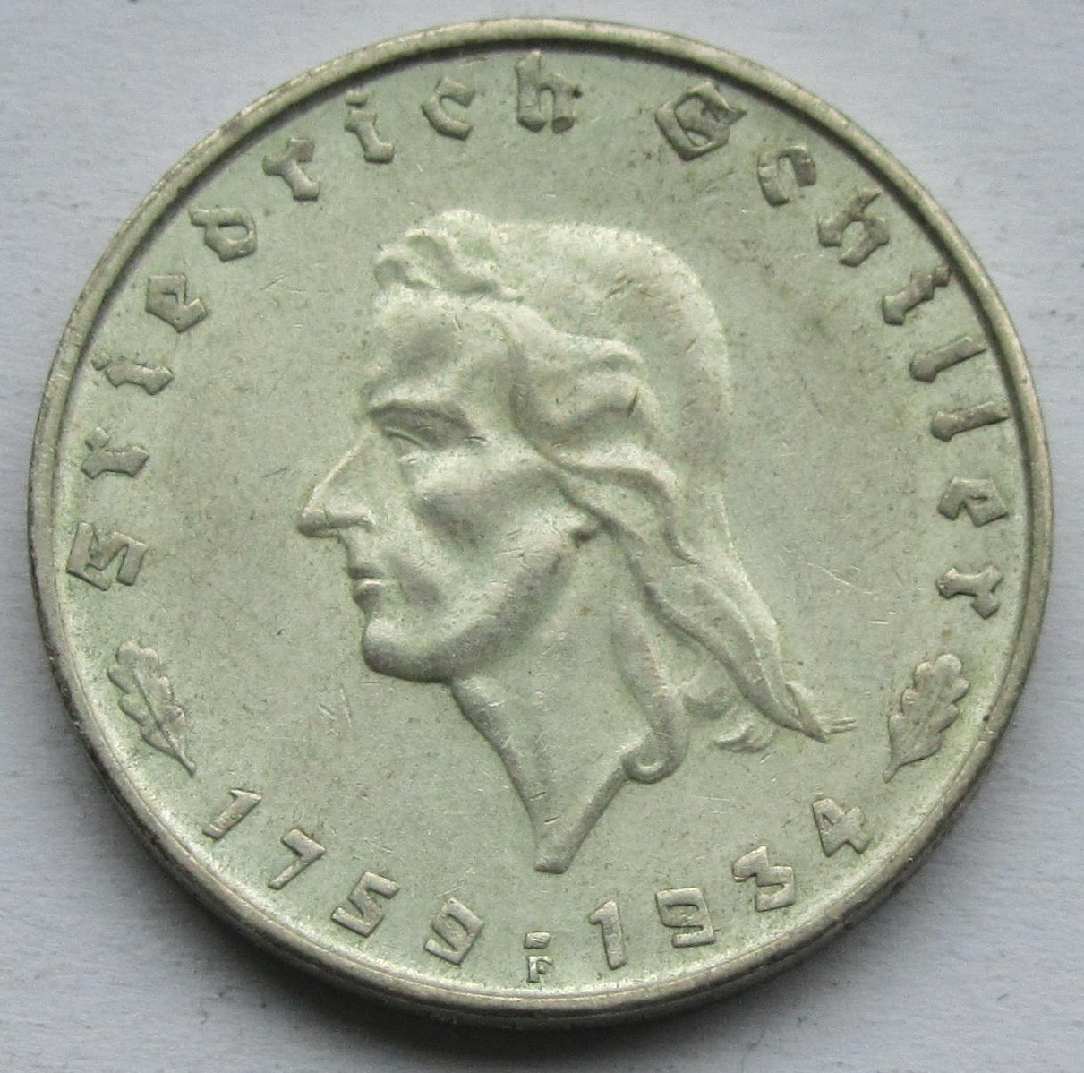  Deutsches Reich: 2 Mark Schiller (Jaeger 358), 1934   
