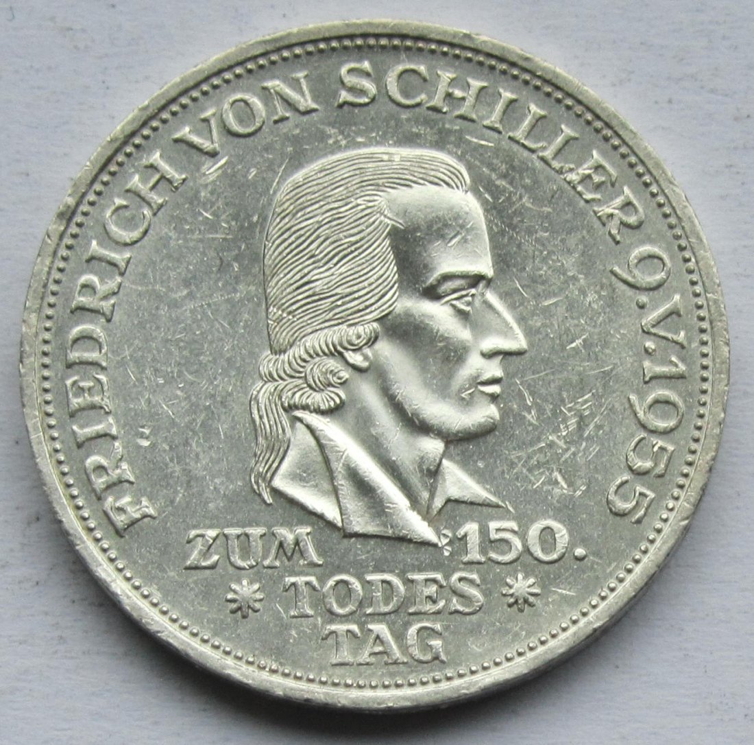  Deutschland: 5 DM Schiller 1955   