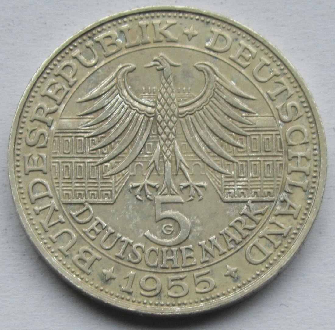  Deutschland: 5 DM Markgraf von Baden 1955   