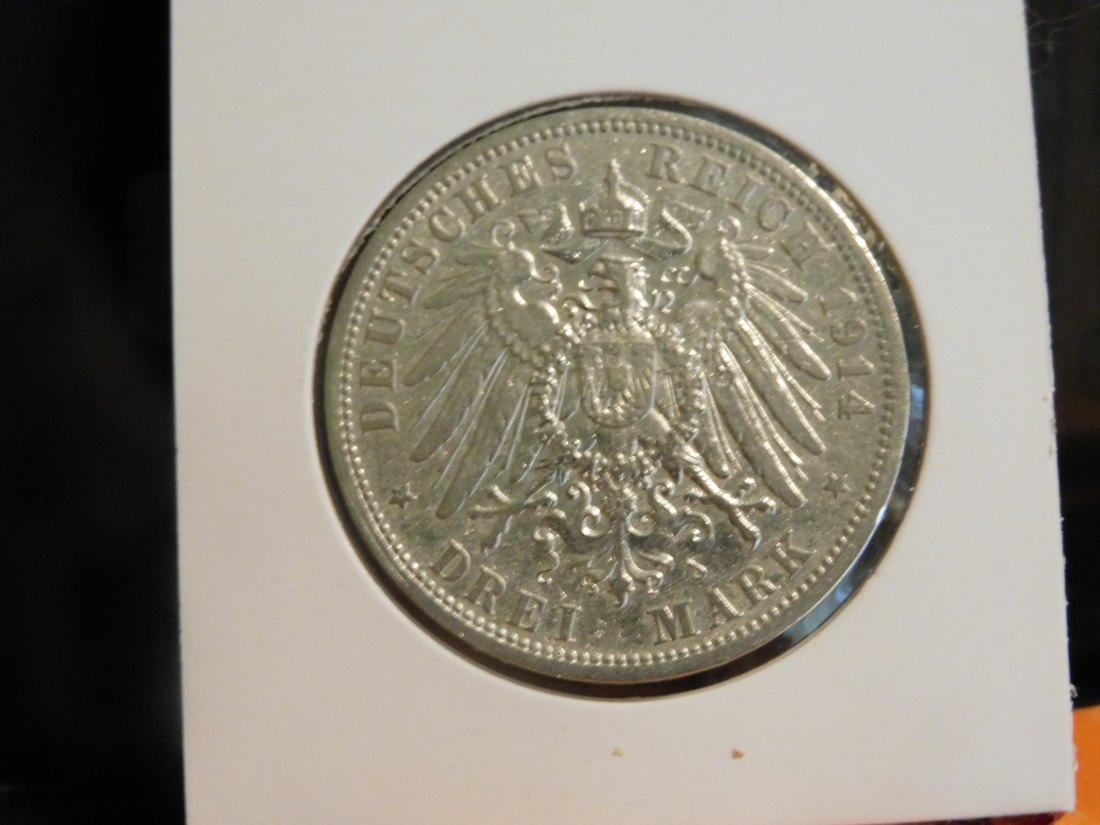 GERMANY 3 MARK 1914 ANHALT.GRADE-PLEASE SEE PHOTOS.   