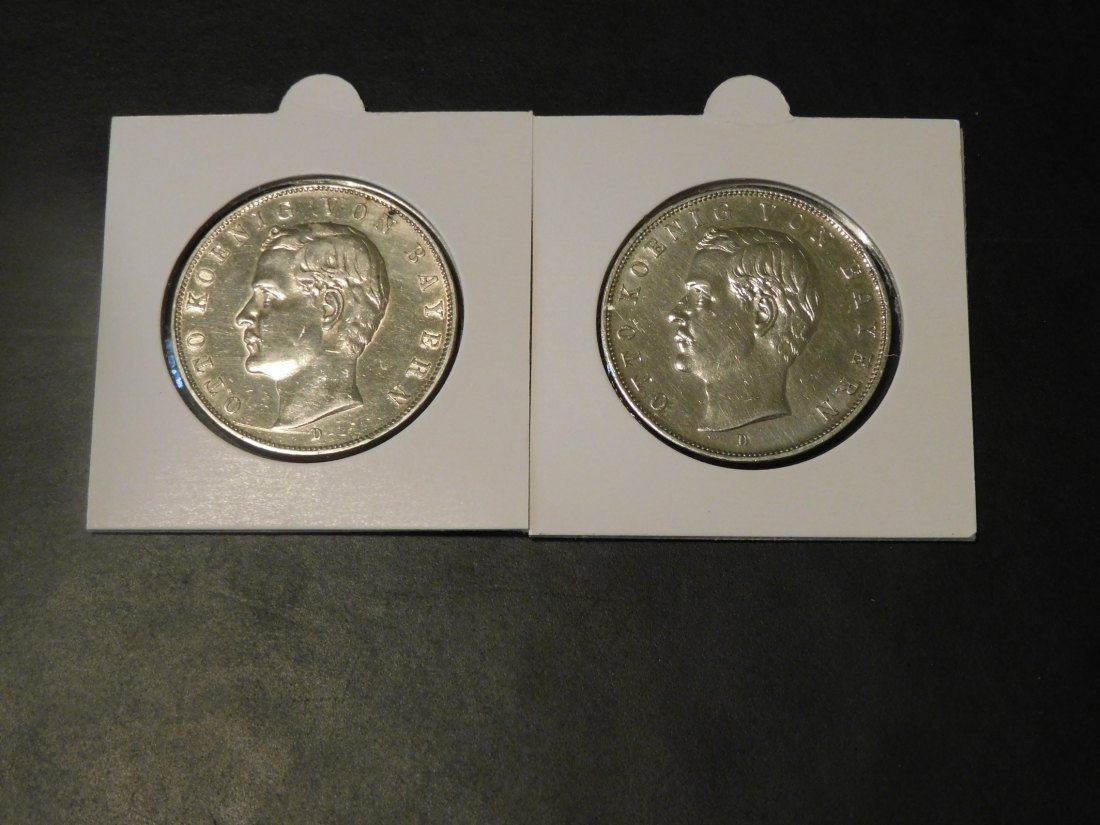 GERMANY 2X 3 MARK 1911-13 BAVARIA.GRADE-PLEASE SEE PHOTOS.