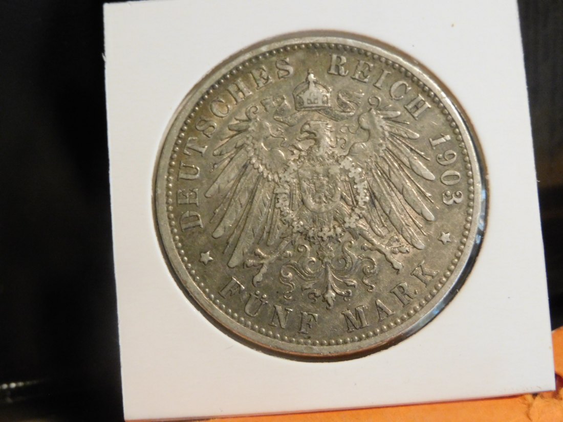  GERMANY 5 MARK 1903 BAVARIA.GRADE-PLEASE SEE PHOTOS.   