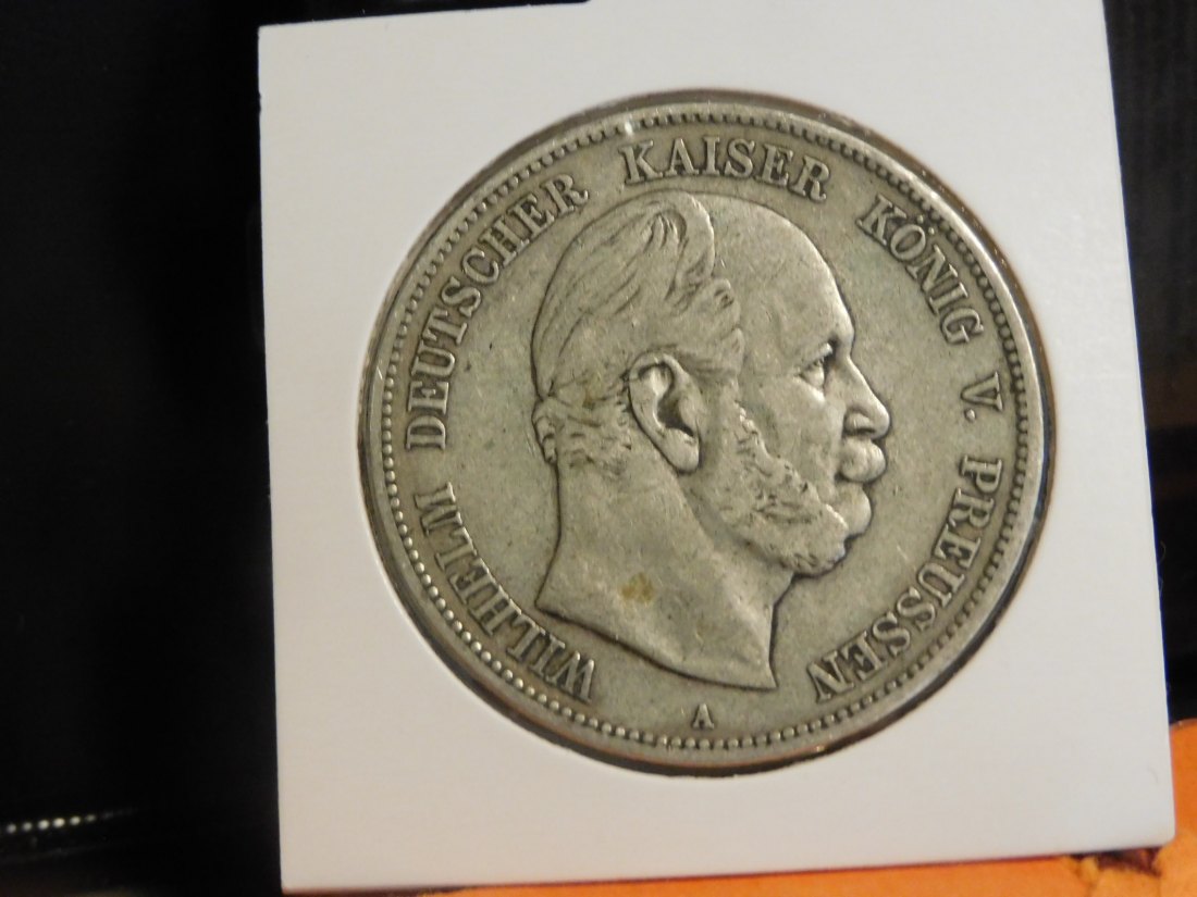 GERMANY 5 MARK 1874 PRUSSIA.GRADE-PLEASE SEE PHOTOS.