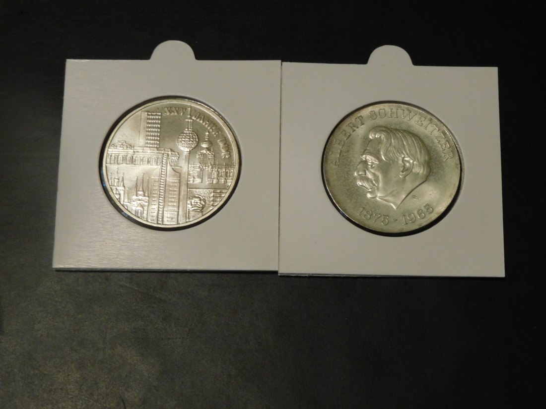GERMANY 2X 10 MARK 1974-75 DDR.GRADE-PLEASE SEE PHOTOS.